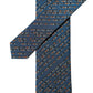 Blue Patterned 100% Silk Adjustable Men Tied Necktie Tie