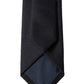Black Solid 100% Silk Adjustable Men Tied Necktie Tie
