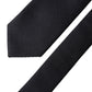 Black Solid 100% Silk Adjustable Men Tied Necktie Tie