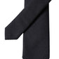 Black Solid 100% Silk Adjustable Men Tied Necktie Tie