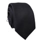 Black Solid 100% Silk Adjustable Men Tied Necktie Tie