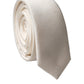 Off White Solid 100% Silk Adjustable Men Tied Necktie Tie