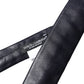Black Solid Lamb Leather Adjustable Men Tied Necktie Tie