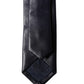 Black Solid Lamb Leather Adjustable Men Tied Necktie Tie