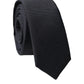 Black Solid Lamb Leather Adjustable Men Tied Necktie Tie