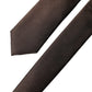 Brown Solid 100% Silk Adjustable Men Tied Necktie Tie