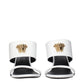 White Leather Stiletto Heel Sandals