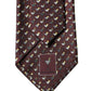 Burgundy Geometric Silk Adjustable Men Tied Necktie Tie