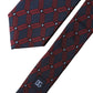 Blue Red Patterned 100% Silk Adjustable Men Necktie Tie