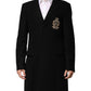 Black Heraldic Patch Single Breasted Jacket