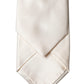 Off White Satin Silk Adjustable Women Tied Necktie Tie