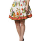 Multicolor Vegetable Print Short Poplin Mini Skirt