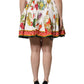 Multicolor Vegetable Print Short Poplin Mini Skirt