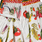 Multicolor Vegetable Print Short Poplin Mini Skirt