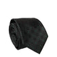 Black Geometric Silk Adjustable Men Tied Necktie Tie