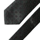 Black Geometric Silk Adjustable Men Tied Necktie Tie