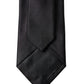 Black Solid Silk Satin Wide Adjustable Men Necktie Tie