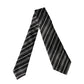 Black White Stripes Silk Adjustable Women Necktie Tie