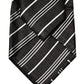 Black White Stripes Silk Adjustable Women Necktie Tie