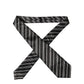 Black White Stripes Silk Adjustable Women Necktie Tie