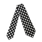Black White Polka Dot Silk Adjustable Women Necktie Tie