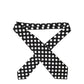 Black White Polka Dot Silk Adjustable Women Necktie Tie