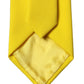 Yellow Solid Polyester Adjustable Women Tied Necktie Tie