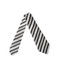 Black White Stripes Silk Adjustable Women Necktie Tie