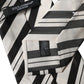 Black White Stripes Silk Adjustable Women Necktie Tie