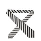 Black White Stripes Silk Adjustable Women Necktie Tie