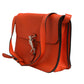 Jackie Soft Flap Shoulder Bag Leather Orange