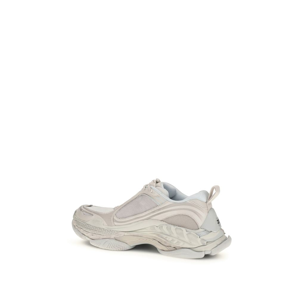 White Polyurethane Chunky Sneakers