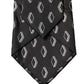 Black Patterned Silk Adjustable Women Tied Necktie Tie