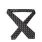 Black Patterned Silk Adjustable Women Tied Necktie Tie