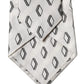 White Patterned Silk Adjustable Women Tied Necktie Tie