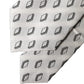 White Patterned Silk Adjustable Women Tied Necktie Tie