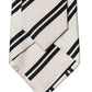 White Black Stripes Silk Adjustable Women Necktie Tie