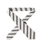 White Black Stripes Silk Adjustable Women Necktie Tie