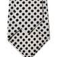 White Black Polka Dot Silk Adjustable Women Necktie Tie