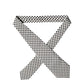 White Black Polka Dot Silk Adjustable Women Necktie Tie