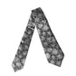 Black Silver Floral Silk Adjustable Women Necktie Tie