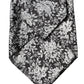 Black Silver Floral Silk Adjustable Women Necktie Tie