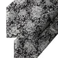 Black Silver Floral Silk Adjustable Women Necktie Tie