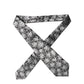 Black Silver Floral Silk Adjustable Women Necktie Tie