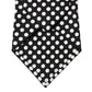 Black White Polka Dot Silk Adjustable Women Necktie Tie