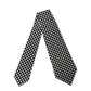 Black White Polka Dot Silk Adjustable Women Necktie Tie