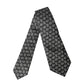 Black White Geometric Silk Adjustable Women Necktie Tie