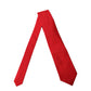 Red Solid Silk Cotton Adjustable Women Necktie Tie