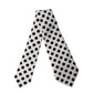 White Black Polka Dot Silk Adjustable Women Necktie Tie