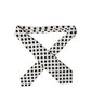 White Black Polka Dot Silk Adjustable Women Necktie Tie